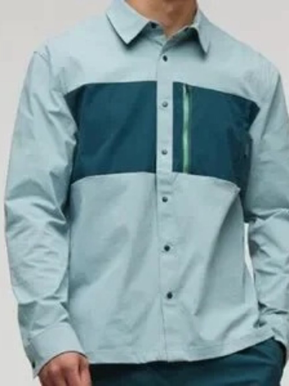 Cotopaxi Sumaco Long-Sleeve Hiking Shirt in Sea Spray color block